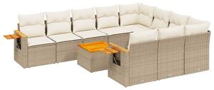 VidaXL Polyrattan Kerti Ülőgarnitúra - Bézs - 11 részes