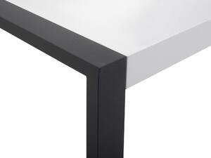 Fehér És Fekete Rozsdamentes Acél Étkezőasztal 220 x 90 cm ARCTIC I