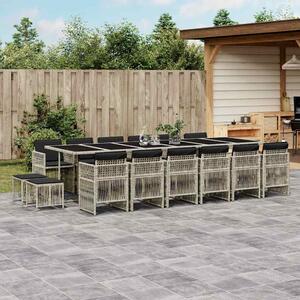 VidaXL Polyrattan Kerti Étkezőgarnitúra - 17 részes - Szürke