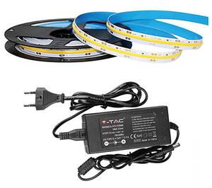 V-TAC DC24V COB LED szalag szett IP20, 280 db/m, Hideg fehér - SKU 2675