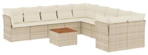 VidaXL Polyrattan Kerti Ülőgarnitúra - 11 részes - Bézs