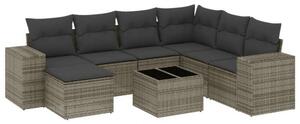 VidaXL Polyrattan Kerti Ülőgarnitúra - 8 részes - Szürke