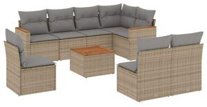 VidaXL Polyrattan Kerti Ülőgarnitúra - 9 részes