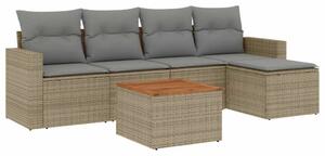 Polyrattan Kerti Ülőgarnitúra - 6 részes szett