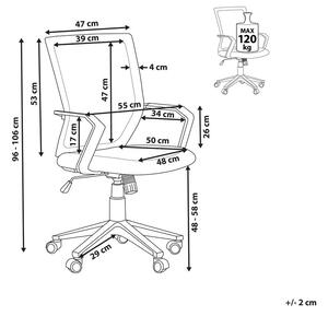 Állítható magasságú lila irodai szék RELIEF