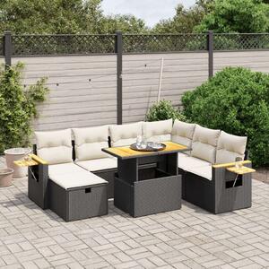 VidaXL Polyrattan Kerti Ülőgarnitúra - 8 részes - Fekete