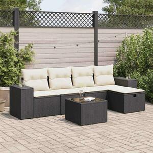 VidaXL Polyrattan Kerti Ülőgarnitúra - 6 részes - Fekete