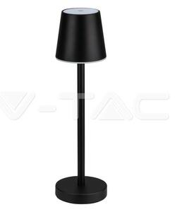 V-TAC 3W fekete, érintéssel vezérelhető akkumulátoros LED lámpa, természetes fehér - SKU 10194