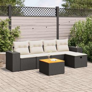 VidaXL Polyrattan Kerti Ülőgarnitúra - 6 részes - Fekete