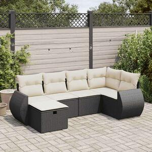 VidaXL Polyrattan Kerti Ülőgarnitúra - 6 részes - Fekete