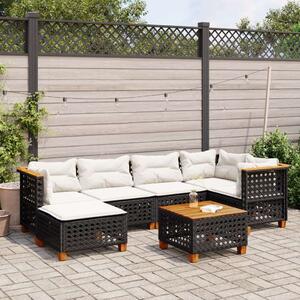 VidaXL Polyrattan Kerti Ülőgarnitúra - 7 részes - Fekete