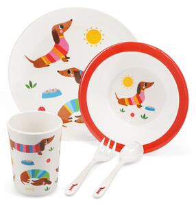 Gyerek étkészlet 5 db-os Sunny Sausage Dog – Rex London