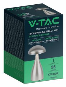 V-TAC 1W pezsgőarany, érintéssel vezérelhető akkumulátoros LED gomba alakú lámpa, CCT - SKU 7897