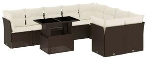 VidaXL Polyrattan Kerti Ülőgarnitúra - 10 részes - Barna