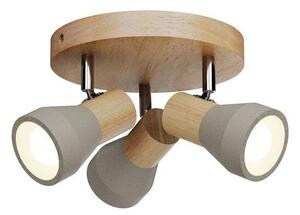 Lindby - Filiz Round Mennyezeti Lámpa Concrete/Wood - Lampemesteren