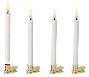 Uyuni Lighting - Taper Gyertya Mini LED 4 pcs. w/clips 1,3x13 cm Nordic White - Lampemesteren