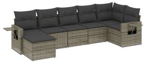 VidaXL Polyrattan Kerti Ülőgarnitúra - 7 részes - Szürke