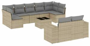 VidaXL Polyrattan Kerti Ülőgarnitúra - 10 részes - Bézs
