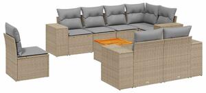 VidaXL Polyrattan Kerti Ülőgarnitúra - 9 részes - Bézs