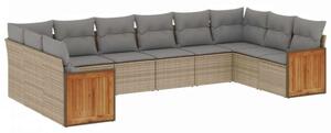 VidaXL Polyrattan Kerti Ülőgarnitúra - 10 részes - Bézs