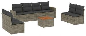 VidaXL Polyrattan Kerti Ülőgarnitúra - 9 részes - Szürke