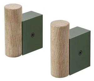 Muuto - Attach Hook Set of 2 Oak/Sötét Green - Lampemesteren