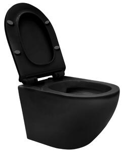 Felfüggesztett WC-csésze Rea Carlo Mini Rimless Slim Black Matt Marble