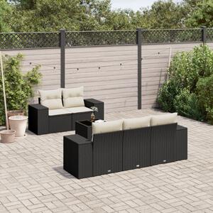 VidaXL Polyrattan Kerti Ülőgarnitúra - 6 részes - Fekete