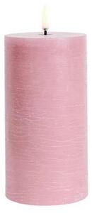 Uyuni Lighting - Oszlopos Gyertya LED 7,8x15,2 cm Rustic Dusty Rose - Lampemesteren