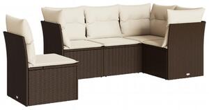 VidaXL Polyrattan Kerti Ülőgarnitúra - 5 részes - Barna