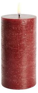 Uyuni Lighting - Oszlopos Gyertya LED 7,8x15,2 cm Rustic Carmine Red - Lampemesteren