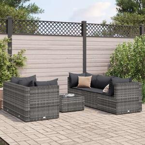 VidaXL Polyrattan Kerti Ülőgarnitúra - 6 részes - Szürke