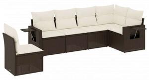 VidaXL 6 részes barna polyrattan kerti ülőgarnitúra párnával