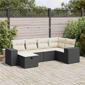 VidaXL Polyrattan Kerti Ülőgarnitúra - 6 részes - Fekete