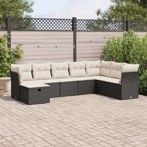 VidaXL Polyrattan Kerti Ülőgarnitúra - 8 részes - Fekete