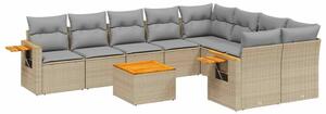 VidaXL Polyrattan Kerti Ülőgarnitúra - 10 részes - Bézs