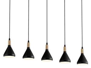 Lindby - Arina Függőlámpa Black/Wood - Lampemesteren