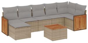 VidaXL Polyrattan Kerti Ülőgarnitúra - 8 részes - Bézs
