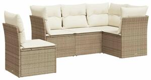 VidaXL Polyrattan Kerti Ülőgarnitúra - 5 részes - Bézs