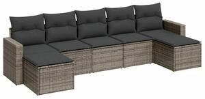 VidaXL Polyrattan Kerti Ülőgarnitúra - 7 részes - Szürke