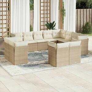 VidaXL Polyrattan Kerti Ülőgarnitúra - 12 részes - Bézs