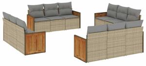 VidaXL Polyrattan Kerti Ülőgarnitúra - Bézs - 12 részes