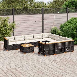 VidaXL Kerti Ülőgarnitúra - Polyrattan - Fekete - 11 részes
