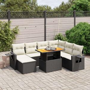 VidaXL 8 részes Polyrattan Kerti Ülőgarnitúra - Fekete