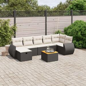 VidaXL Polyrattan Kerti Ülőgarnitúra - 8 részes - Fekete