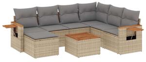 VidaXL Polyrattan Kerti Ülőgarnitúra - 8 részes - Bézs