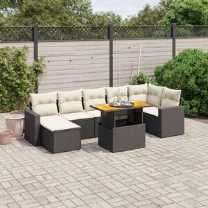 VidaXL Polyrattan Kerti Ülőgarnitúra - 8 részes - Fekete