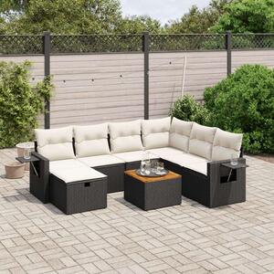 VidaXL Polyrattan Kerti Ülőgarnitúra - 8 részes - Fekete