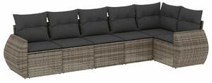VidaXL 6 részes szürke polyrattan kerti ülőgarnitúra párnákkal