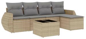 VidaXL Polyrattan Kerti Ülőgarnitúra - 6 részes - Bézs